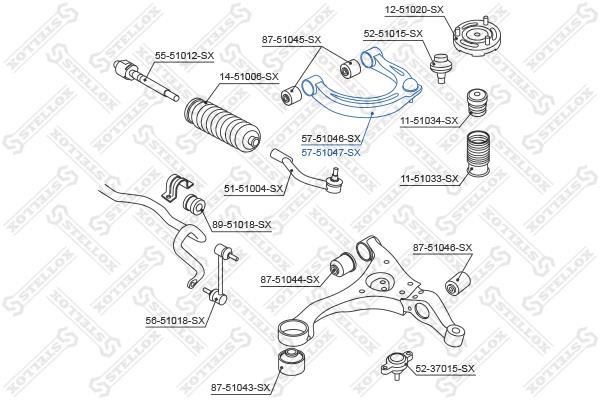 Stellox 57-51047-SX Suspension arm front upper right 5751047SX: Buy near me in Poland at 2407.PL - Good price!