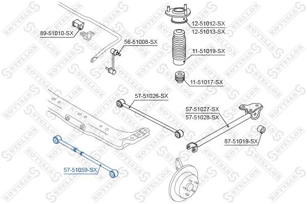 Stellox 57-51059-SX Rear suspension arm 5751059SX: Buy near me in Poland at 2407.PL - Good price!