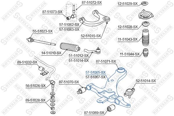 Stellox 57-51065-SX Suspension arm front lower left 5751065SX: Buy near me in Poland at 2407.PL - Good price!