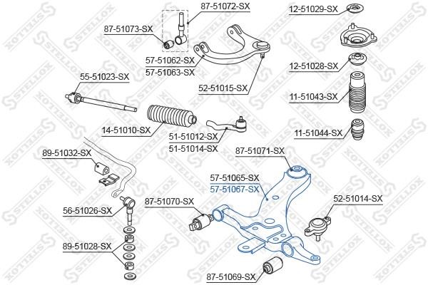 Stellox 57-51067-SX Рычаг подвески передний нижний правый 5751067SX: Отличная цена - Купить в Польше на 2407.PL!