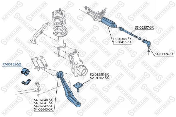 Stellox 77-00135-SX Front stabilizer bush 7700135SX: Buy near me in Poland at 2407.PL - Good price!