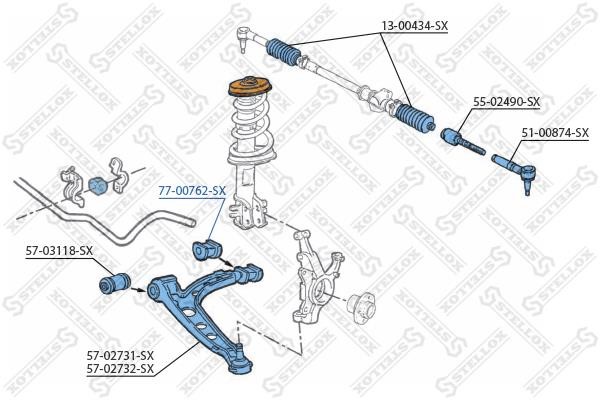 Stellox 77-00762-SX Silent block front suspension 7700762SX: Buy near me in Poland at 2407.PL - Good price!