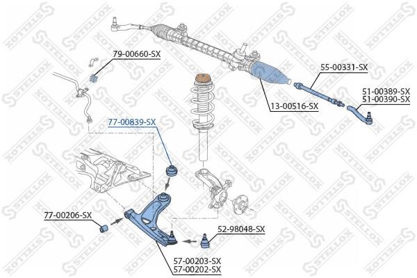 Stellox 77-00839-SX Сайлентблок переднього нижнього важеля передній 7700839SX: Купити у Польщі - Добра ціна на 2407.PL!