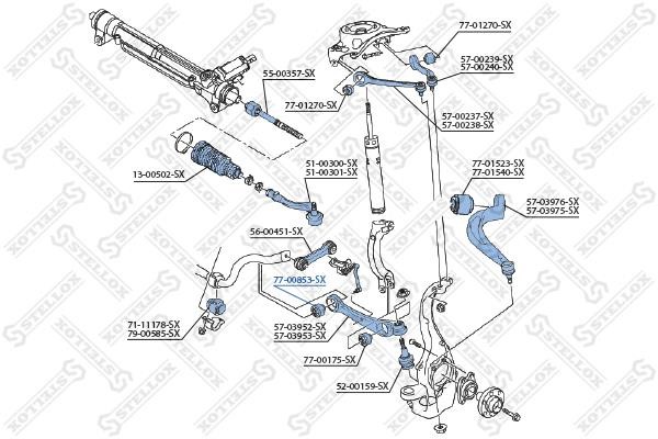 Stellox 77-00853-SX Silentblock des Aufhängungshebels vorne 7700853SX: Kaufen Sie zu einem guten Preis in Polen bei 2407.PL!