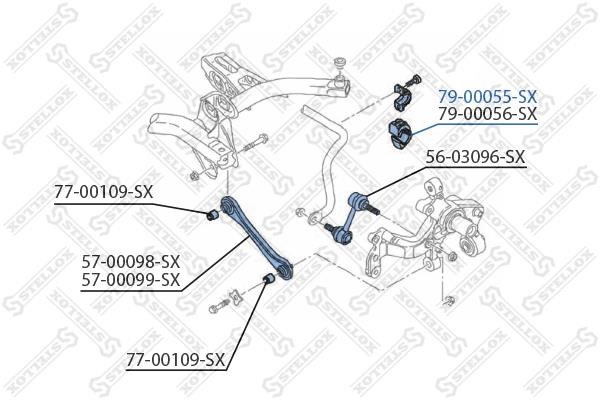 Stellox 79-00055-SX Rear stabilizer bush 7900055SX: Buy near me in Poland at 2407.PL - Good price!