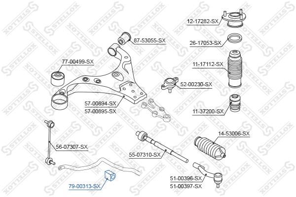 Stellox 79-00313-SX Front stabilizer bush 7900313SX: Buy near me in Poland at 2407.PL - Good price!