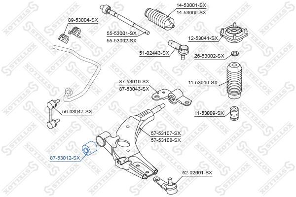 Stellox 87-53012-SX Сайлентблок переднего рычага передний 8753012SX: Отличная цена - Купить в Польше на 2407.PL!