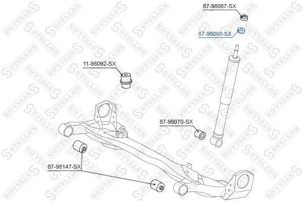 Stellox 87-98088-SX Опора заднего амортизатора 8798088SX: Отличная цена - Купить в Польше на 2407.PL!