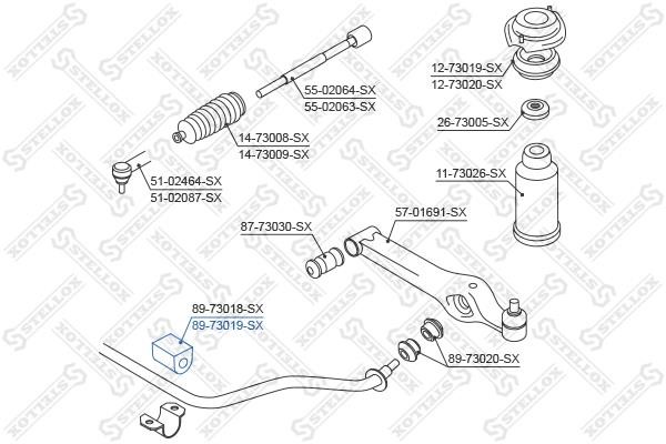 Stellox 89-73019-SX Front stabilizer bush 8973019SX: Buy near me in Poland at 2407.PL - Good price!