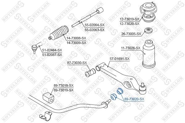 Stellox 89-73020-SX Front stabilizer bush 8973020SX: Buy near me in Poland at 2407.PL - Good price!