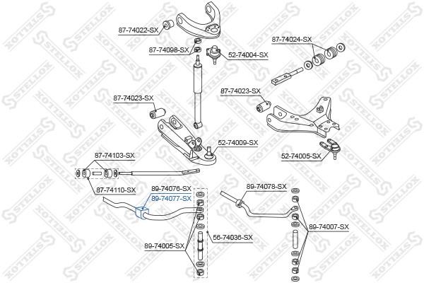 Stellox 89-74077-SX Front stabilizer bush 8974077SX: Buy near me in Poland at 2407.PL - Good price!