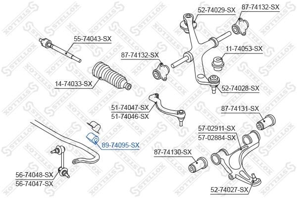 Stellox 89-74095-SX Front stabilizer bush 8974095SX: Buy near me in Poland at 2407.PL - Good price!