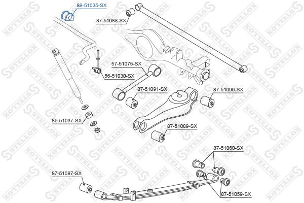 Stellox 89-51035-SX Rear stabilizer bush 8951035SX: Buy near me at 2407.PL in Poland at an Affordable price!