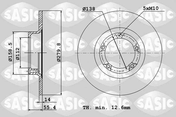 Sasic 2464694J Тормозной диск передний невентилируемый 2464694J: Отличная цена - Купить в Польше на 2407.PL!