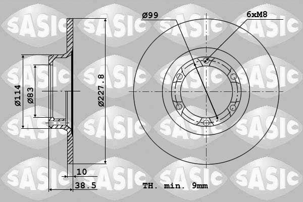 Sasic 4004240J Тормозной диск невентилируемый 4004240J: Отличная цена - Купить в Польше на 2407.PL!