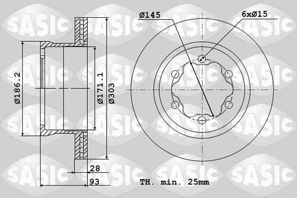 Sasic 6106103 Тормозной диск задний вентилируемый 6106103: Отличная цена - Купить в Польше на 2407.PL!
