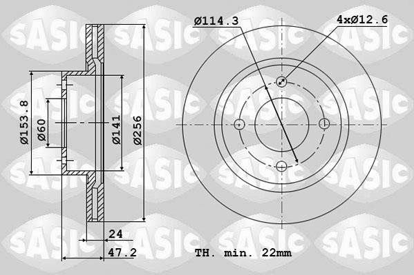 Sasic 6106112 Тормозной диск передний вентилируемый 6106112: Отличная цена - Купить в Польше на 2407.PL!
