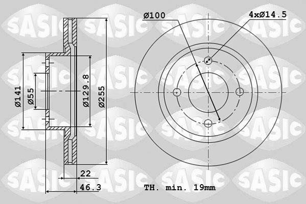 Sasic 6106125 Тормозной диск передний вентилируемый 6106125: Отличная цена - Купить в Польше на 2407.PL!