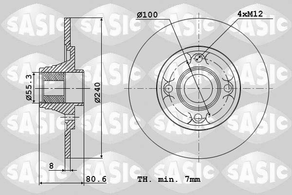 Sasic 6104003 Rear brake disc, non-ventilated 6104003: Buy near me in Poland at 2407.PL - Good price!