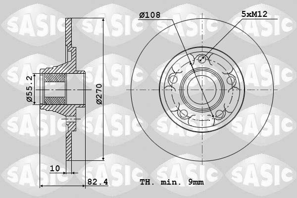 Sasic 6104043 Bremsscheibe hinten, unbelüftet 6104043: Kaufen Sie zu einem guten Preis in Polen bei 2407.PL!