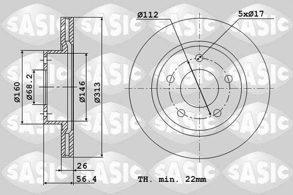 Sasic 6106032 Тормозной диск передний вентилируемый 6106032: Отличная цена - Купить в Польше на 2407.PL!