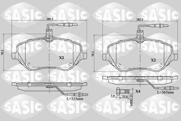 Sasic 6210057 Гальмівні колодки, комплект 6210057: Приваблива ціна - Купити у Польщі на 2407.PL!