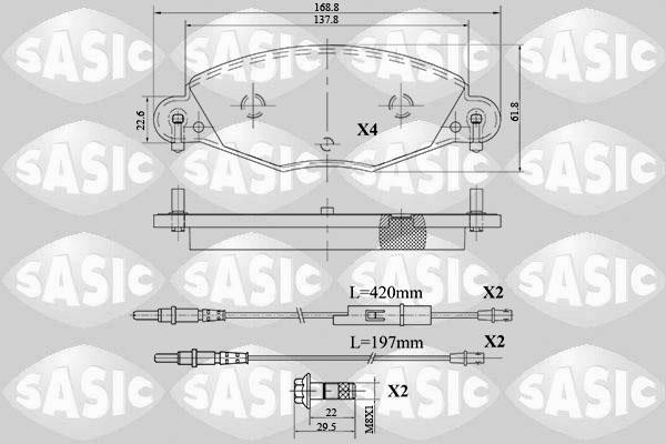 Sasic 6210062 Тормозные колодки дисковые, комплект 6210062: Отличная цена - Купить в Польше на 2407.PL!