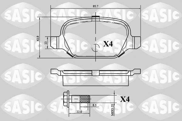 Sasic 6216043 Тормозные колодки дисковые, комплект 6216043: Отличная цена - Купить в Польше на 2407.PL!