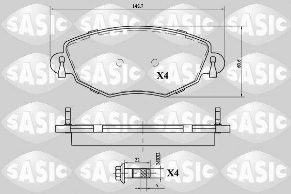 Sasic 6216059 Brake Pad Set, disc brake 6216059: Buy near me in Poland at 2407.PL - Good price!