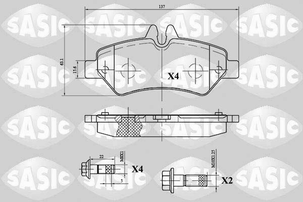 Sasic 6216060 Тормозные колодки дисковые, комплект 6216060: Отличная цена - Купить в Польше на 2407.PL!