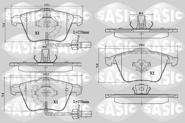Sasic 6216074 Brake Pad Set, disc brake 6216074: Buy near me in Poland at 2407.PL - Good price!