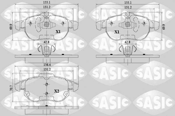 Sasic 6216095 Тормозные колодки дисковые, комплект 6216095: Отличная цена - Купить в Польше на 2407.PL!