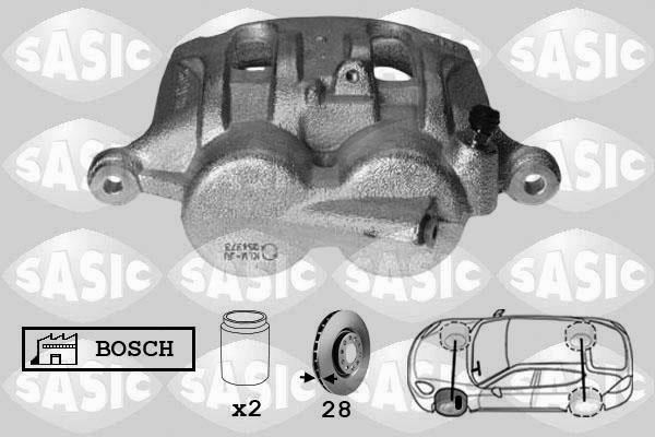 Sasic 6506162 Суппорт тормозной передний левый 6506162: Отличная цена - Купить в Польше на 2407.PL!
