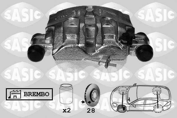 Sasic 6506172 Zacisk hamulcowy przedni lewy 6506172: Dobra cena w Polsce na 2407.PL - Kup Teraz!