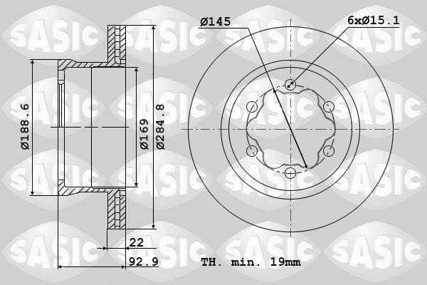Sasic 9004843J Тормозной диск задний вентилируемый 9004843J: Отличная цена - Купить в Польше на 2407.PL!