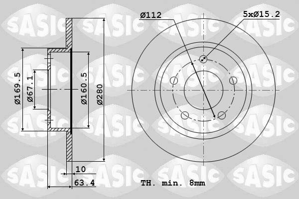 Sasic 9004848J Rear brake disc, non-ventilated 9004848J: Buy near me in Poland at 2407.PL - Good price!