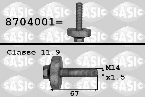 Sasic 8704001 Crankshaft pulley pulley fastening bolt 8704001: Buy near me in Poland at 2407.PL - Good price!