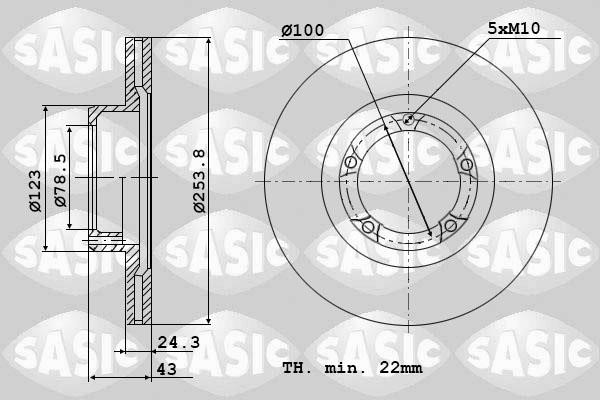 Sasic 9004820J Front brake disc ventilated 9004820J: Buy near me in Poland at 2407.PL - Good price!
