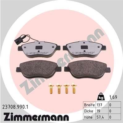 Otto Zimmermann 23708.990.1 Brake Pad Set, disc brake 237089901: Buy near me in Poland at 2407.PL - Good price!