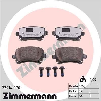 Otto Zimmermann 23914.970.1 Brake Pad Set, disc brake 239149701: Buy near me in Poland at 2407.PL - Good price!