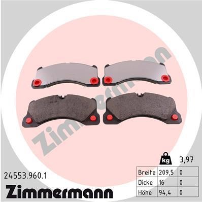 Otto Zimmermann 24553.960.1 Тормозные колодки дисковые, комплект 245539601: Отличная цена - Купить в Польше на 2407.PL!