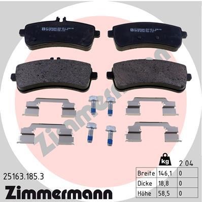 Otto Zimmermann 25163.185.3 Тормозные колодки дисковые, комплект 251631853: Отличная цена - Купить в Польше на 2407.PL!