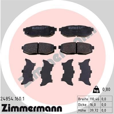 Otto Zimmermann 24854.160.1 Гальмівні колодки, комплект 248541601: Приваблива ціна - Купити у Польщі на 2407.PL!