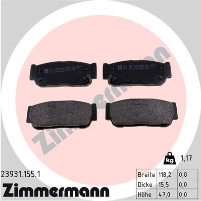 Otto Zimmermann 23931.155.1 Brake Pad Set, disc brake 239311551: Buy near me at 2407.PL in Poland at an Affordable price!