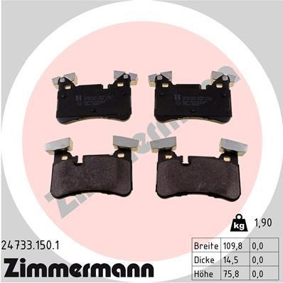 Otto Zimmermann 24733.150.1 Brake Pad Set, disc brake 247331501: Buy near me at 2407.PL in Poland at an Affordable price!