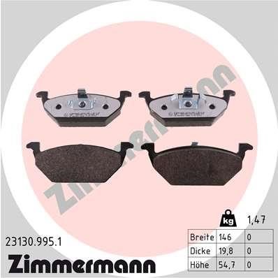 Otto Zimmermann 23130.995.1 Brake Pad Set, disc brake 231309951: Buy near me in Poland at 2407.PL - Good price!
