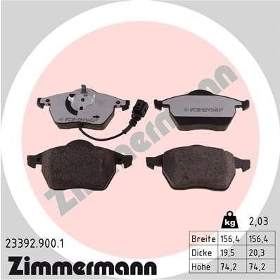 Otto Zimmermann 23392.900.1 Brake Pad Set, disc brake 233929001: Buy near me in Poland at 2407.PL - Good price!