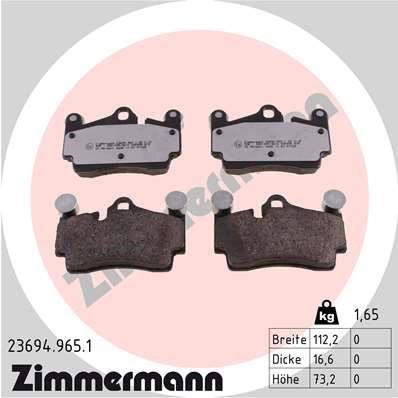 Otto Zimmermann 23694.965.1 Brake Pad Set, disc brake 236949651: Buy near me in Poland at 2407.PL - Good price!