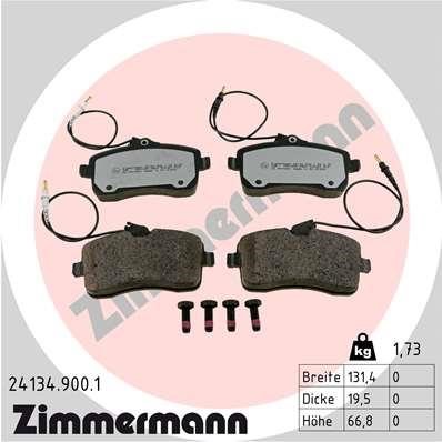 Otto Zimmermann 24134.900.1 Brake Pad Set, disc brake 241349001: Buy near me in Poland at 2407.PL - Good price!