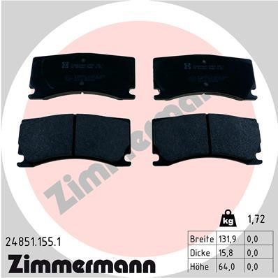 Otto Zimmermann 24851.155.1 Brake Pad Set, disc brake 248511551: Buy near me in Poland at 2407.PL - Good price!